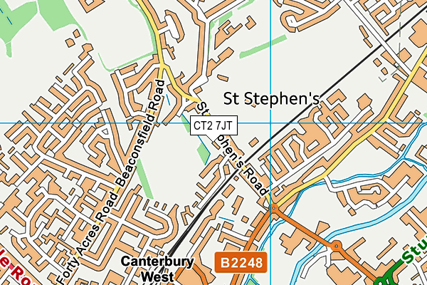 CT2 7JT map - OS VectorMap District (Ordnance Survey)