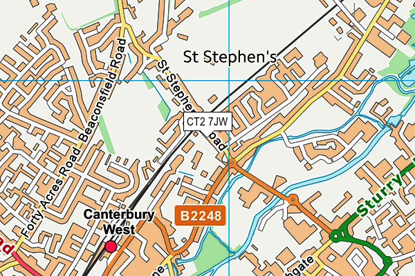 CT2 7JW map - OS VectorMap District (Ordnance Survey)