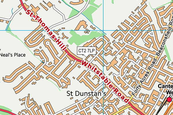 CT2 7LP map - OS VectorMap District (Ordnance Survey)