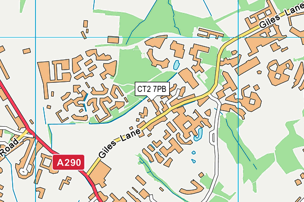 CT2 7PB map - OS VectorMap District (Ordnance Survey)