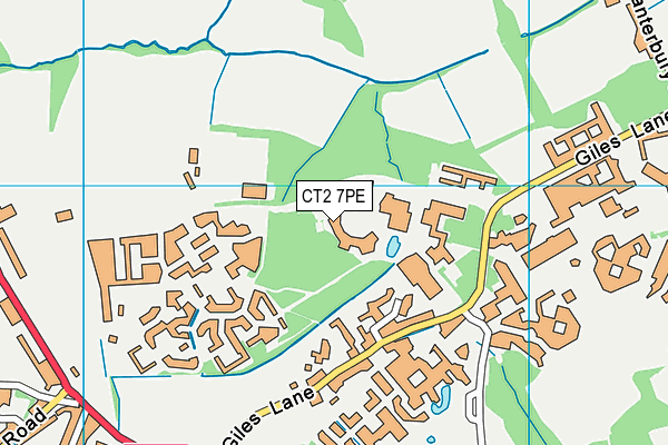 CT2 7PE map - OS VectorMap District (Ordnance Survey)