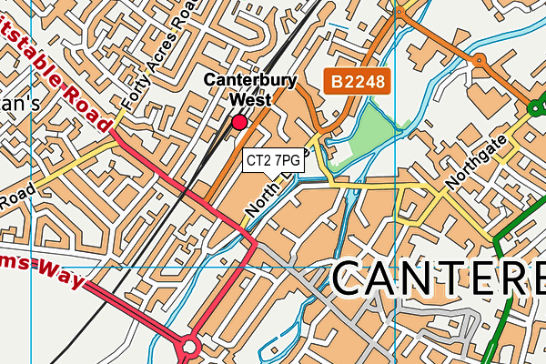 CT2 7PG map - OS VectorMap District (Ordnance Survey)