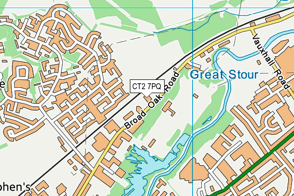 CT2 7PQ map - OS VectorMap District (Ordnance Survey)