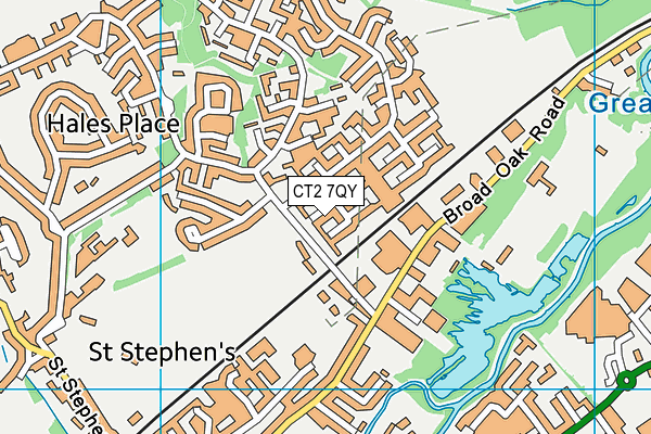 CT2 7QY map - OS VectorMap District (Ordnance Survey)