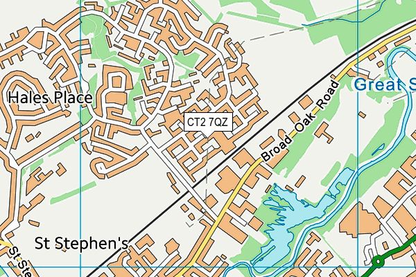 CT2 7QZ map - OS VectorMap District (Ordnance Survey)