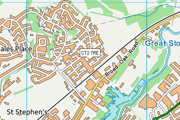 CT2 7RE map - OS VectorMap District (Ordnance Survey)