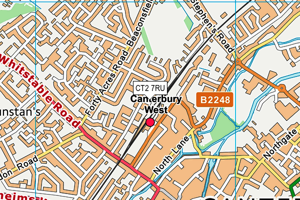 CT2 7RU map - OS VectorMap District (Ordnance Survey)