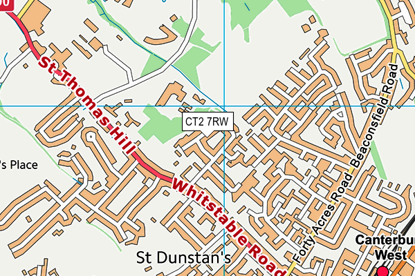 CT2 7RW map - OS VectorMap District (Ordnance Survey)