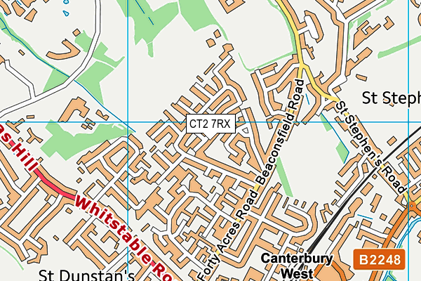 CT2 7RX map - OS VectorMap District (Ordnance Survey)