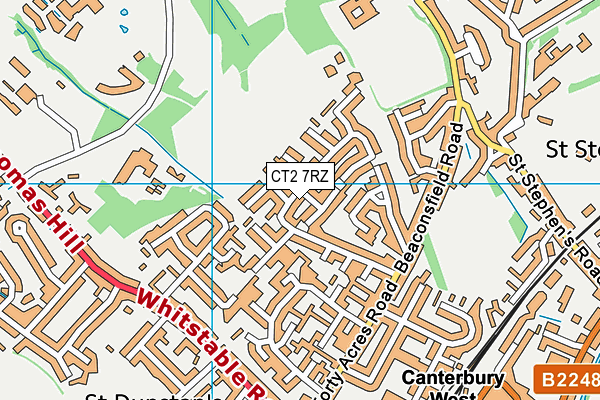 CT2 7RZ map - OS VectorMap District (Ordnance Survey)