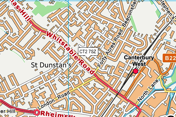 CT2 7SZ map - OS VectorMap District (Ordnance Survey)
