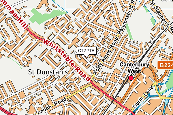 CT2 7TA map - OS VectorMap District (Ordnance Survey)