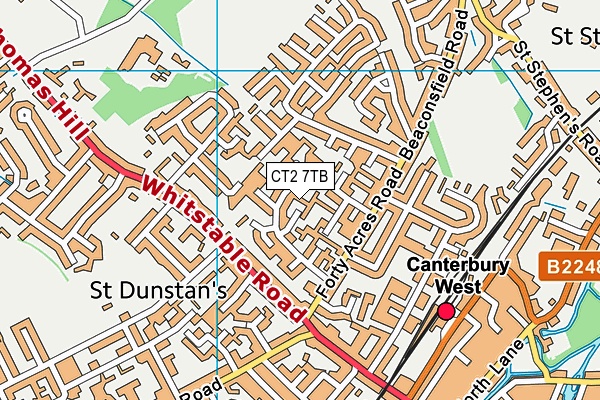 CT2 7TB map - OS VectorMap District (Ordnance Survey)