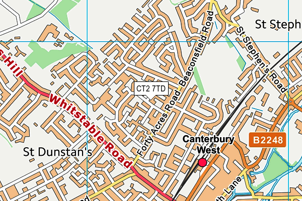 CT2 7TD map - OS VectorMap District (Ordnance Survey)