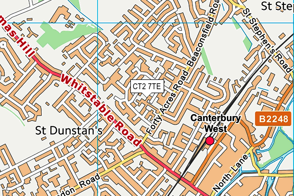 CT2 7TE map - OS VectorMap District (Ordnance Survey)