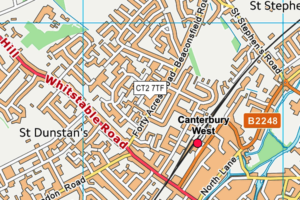 CT2 7TF map - OS VectorMap District (Ordnance Survey)