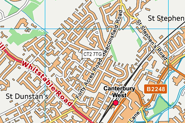 CT2 7TG map - OS VectorMap District (Ordnance Survey)