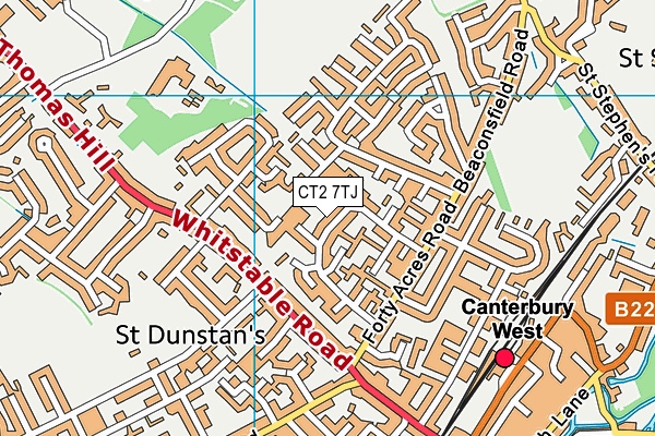 CT2 7TJ map - OS VectorMap District (Ordnance Survey)