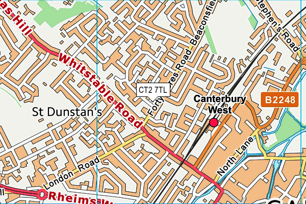 CT2 7TL map - OS VectorMap District (Ordnance Survey)