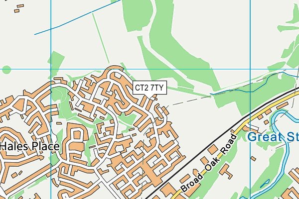 CT2 7TY map - OS VectorMap District (Ordnance Survey)