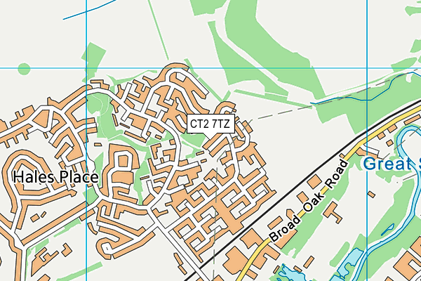 CT2 7TZ map - OS VectorMap District (Ordnance Survey)
