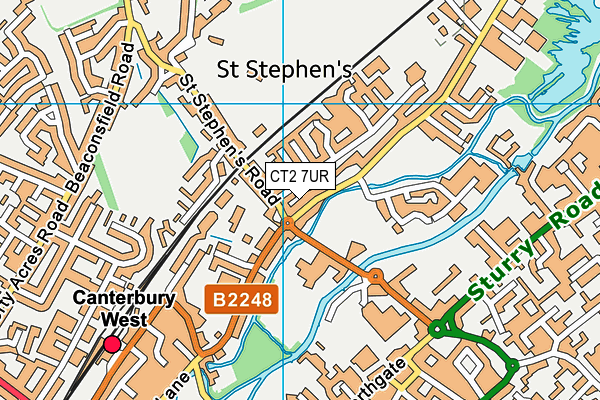 CT2 7UR map - OS VectorMap District (Ordnance Survey)