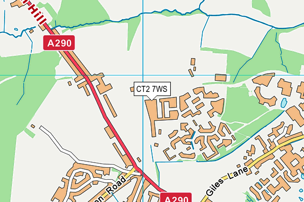 CT2 7WS map - OS VectorMap District (Ordnance Survey)