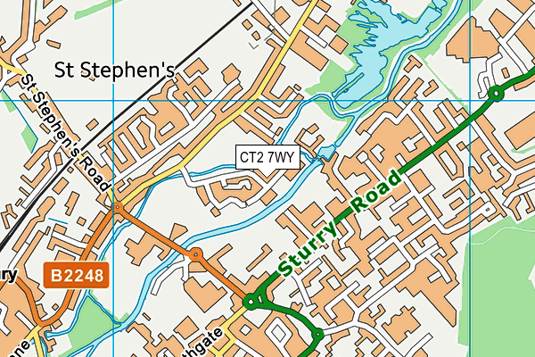 CT2 7WY map - OS VectorMap District (Ordnance Survey)