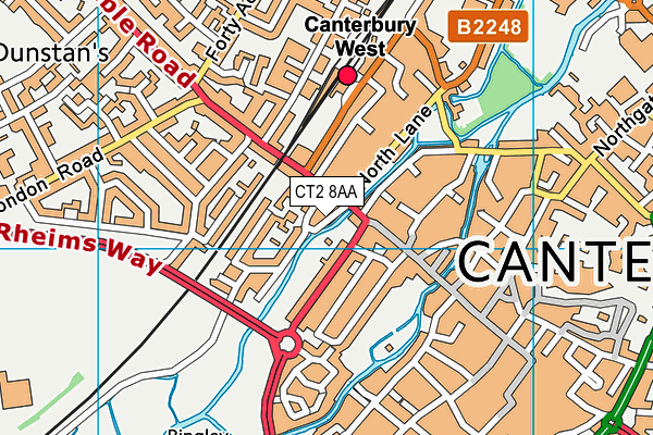 CT2 8AA map - OS VectorMap District (Ordnance Survey)