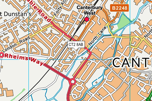 CT2 8AB map - OS VectorMap District (Ordnance Survey)