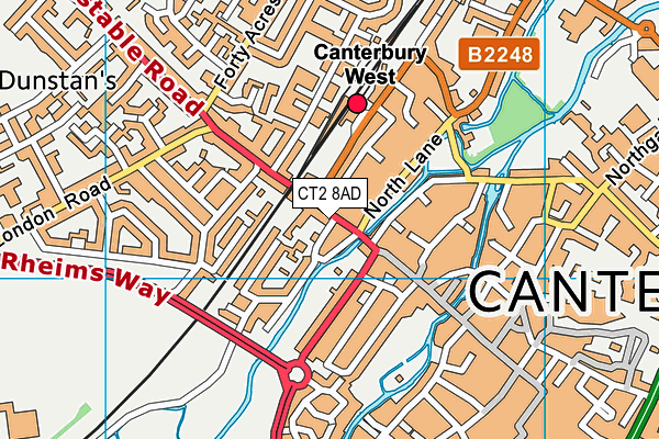 CT2 8AD map - OS VectorMap District (Ordnance Survey)