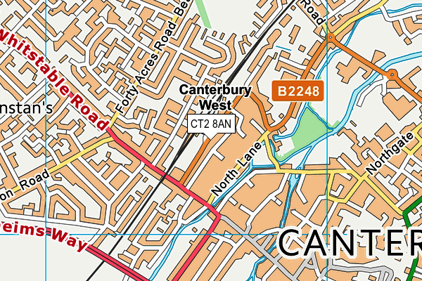 CT2 8AN map - OS VectorMap District (Ordnance Survey)