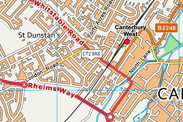 CT2 8AS map - OS VectorMap District (Ordnance Survey)