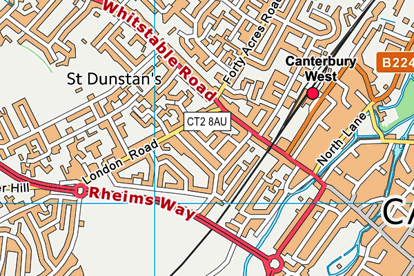 CT2 8AU map - OS VectorMap District (Ordnance Survey)