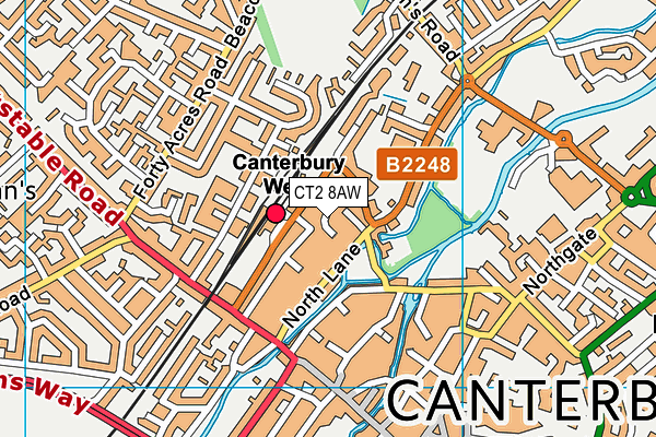 CT2 8AW map - OS VectorMap District (Ordnance Survey)