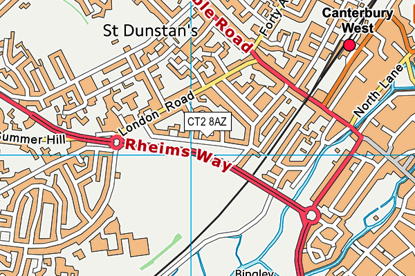 CT2 8AZ map - OS VectorMap District (Ordnance Survey)