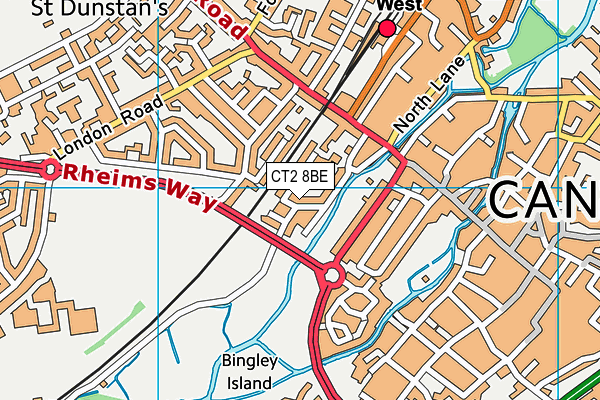 CT2 8BE map - OS VectorMap District (Ordnance Survey)