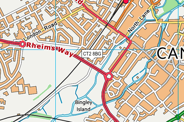 CT2 8BG map - OS VectorMap District (Ordnance Survey)