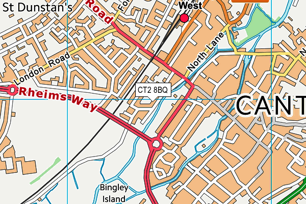 CT2 8BQ map - OS VectorMap District (Ordnance Survey)