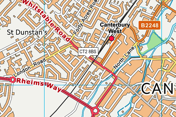 CT2 8BS map - OS VectorMap District (Ordnance Survey)