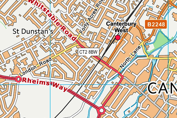 CT2 8BW map - OS VectorMap District (Ordnance Survey)