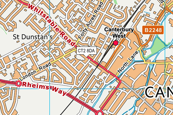 CT2 8DA map - OS VectorMap District (Ordnance Survey)