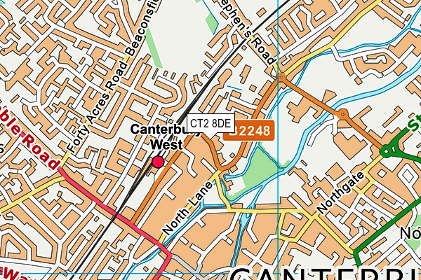 CT2 8DE map - OS VectorMap District (Ordnance Survey)