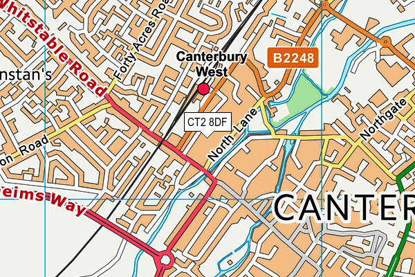 CT2 8DF map - OS VectorMap District (Ordnance Survey)