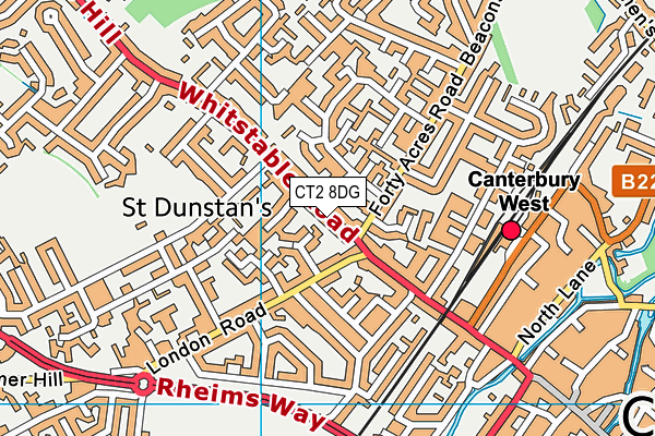 CT2 8DG map - OS VectorMap District (Ordnance Survey)