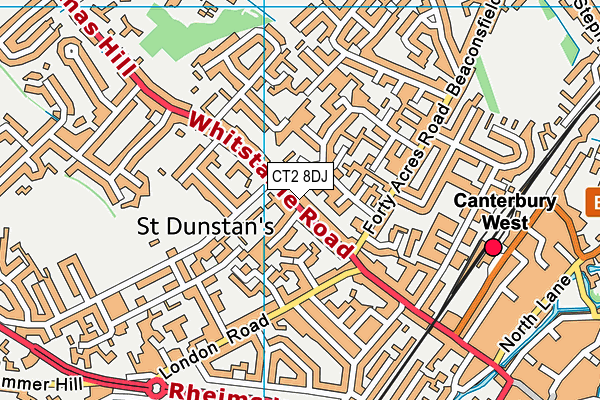 CT2 8DJ map - OS VectorMap District (Ordnance Survey)