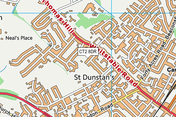 CT2 8DR map - OS VectorMap District (Ordnance Survey)