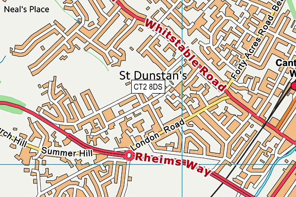 CT2 8DS map - OS VectorMap District (Ordnance Survey)