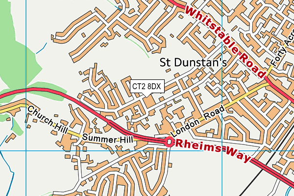 CT2 8DX map - OS VectorMap District (Ordnance Survey)