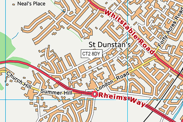 CT2 8DY map - OS VectorMap District (Ordnance Survey)